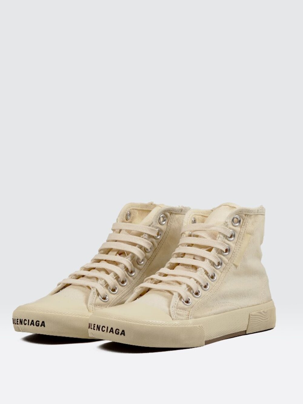 Balenciaga Paris Cream Canvas High Top Sneakers Size 37
